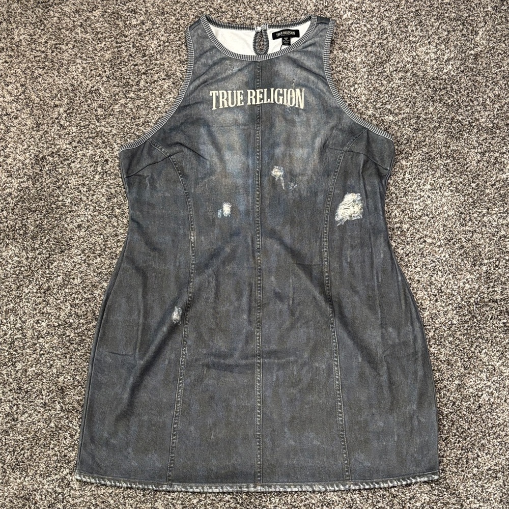 True Religion Blue Denim Sleeveless Dress